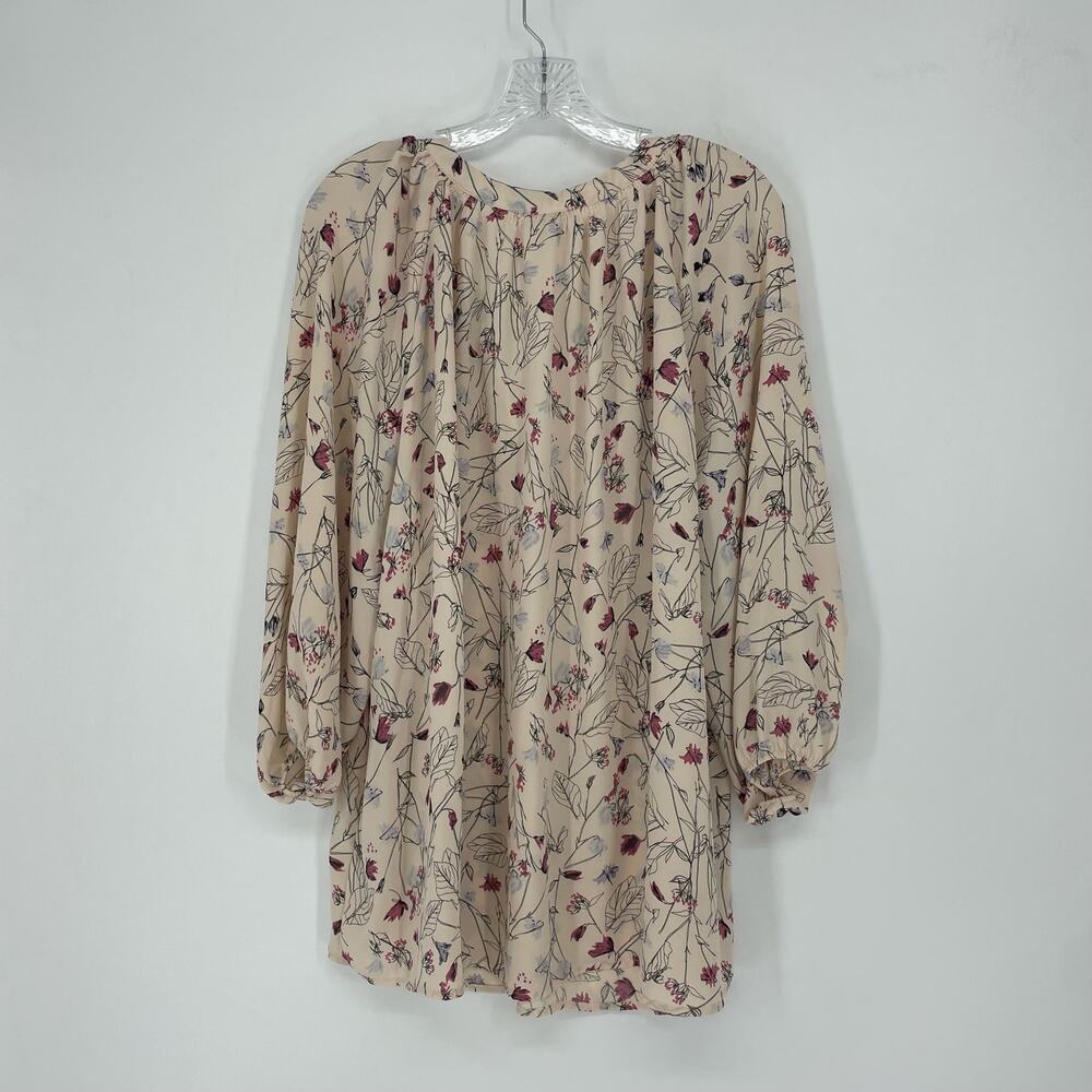 Lila Rose Long Sleeve Split Neck Floral Top Size 2X - Picture 5 of 7